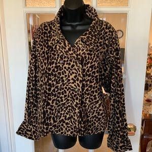 Leopard Swing Coat, Corduroy